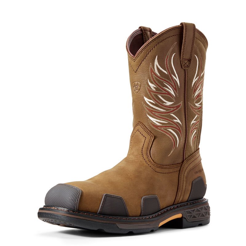 Ariat Work: OverDrive Wide Square Toe Composite Toe Zapatos de Seguridad Hombre - Marrones (BLHRU612